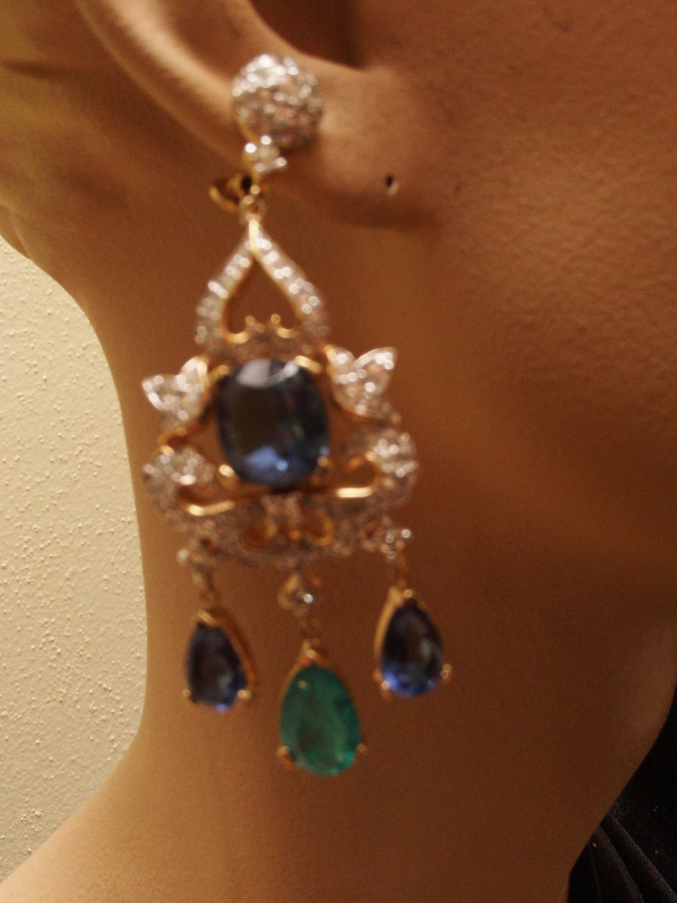Jomaz Rhinestone Dangle Earrings, Chandelier,