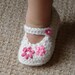 Crochet Pattern (PDF file) Baby Embroidered Shoes - In 4 sizes.