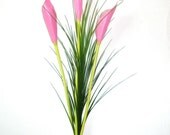 Pink Calla lily Leather Flowers Decorative floral arrangement Wall Door Arrangement  Anniversary  Gift Free shipping
