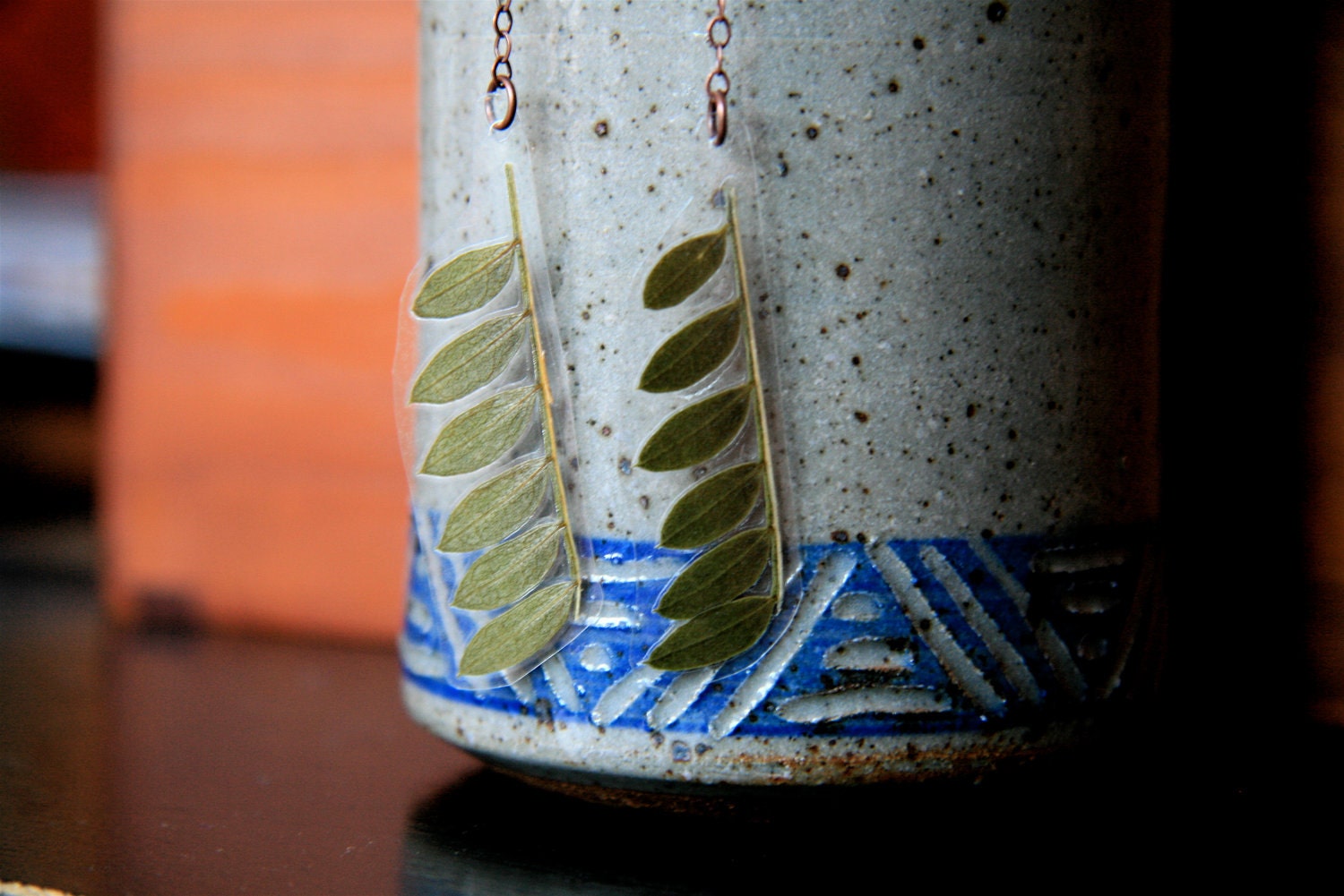 Jacaranda Tree Pressed Leaf Earrings