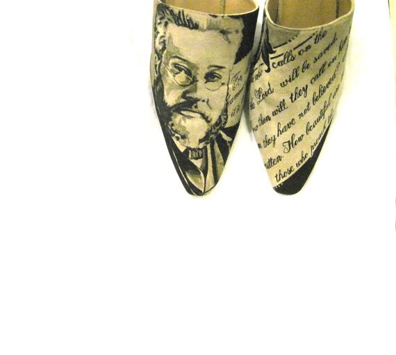 Shoes hand painted mules, Women's Size 8 1/2