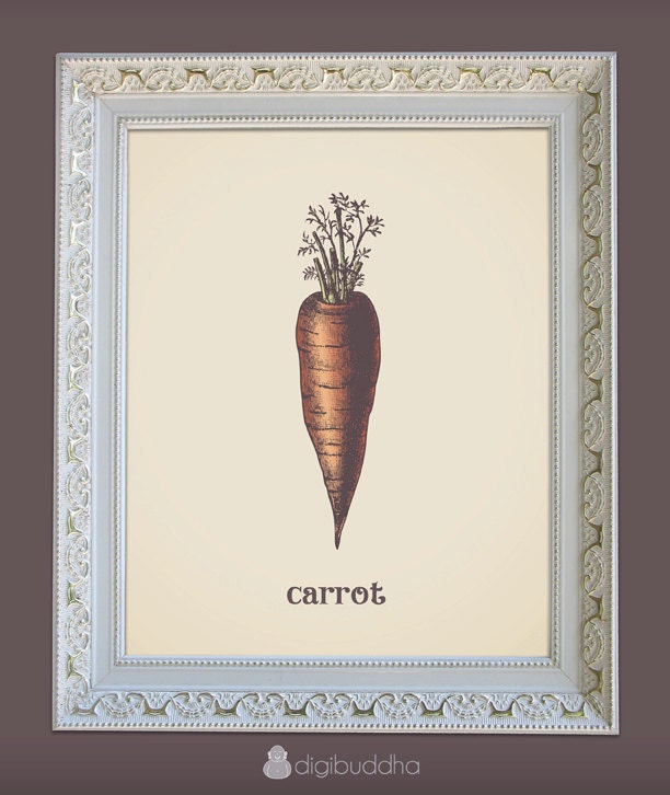 Carrot Eat Better Feel Better Inspirational Rustic Wall Art Print Poster Home Decor 8x10 Food Vegetables Premium Print