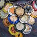 OOAK -Green Motif- Upcycled Magazine Collage and Beer Cap Motif on Chain Necklace "Beer Time"