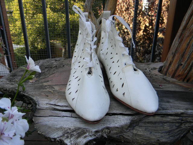 Reserved for Vivian--- Super Cute 80's Pixie Ankle Boots w/ Geometric Cut Outs