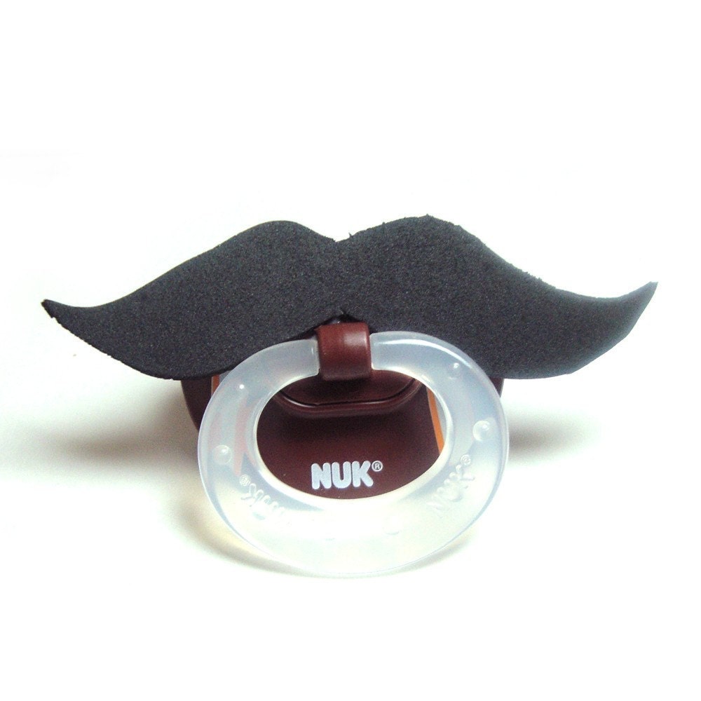 Black Mustache football pacifier 0 to 6  months