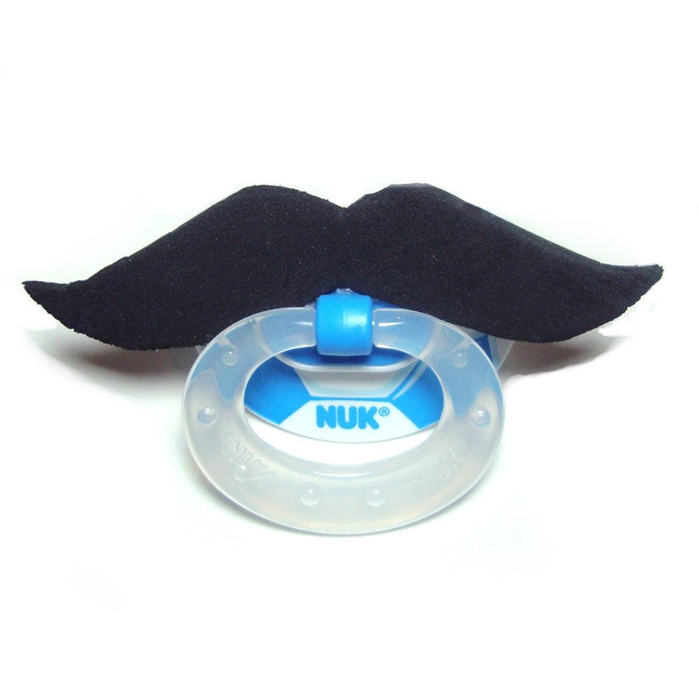 Black Mustache soccer pacifier 6 to 18 months
