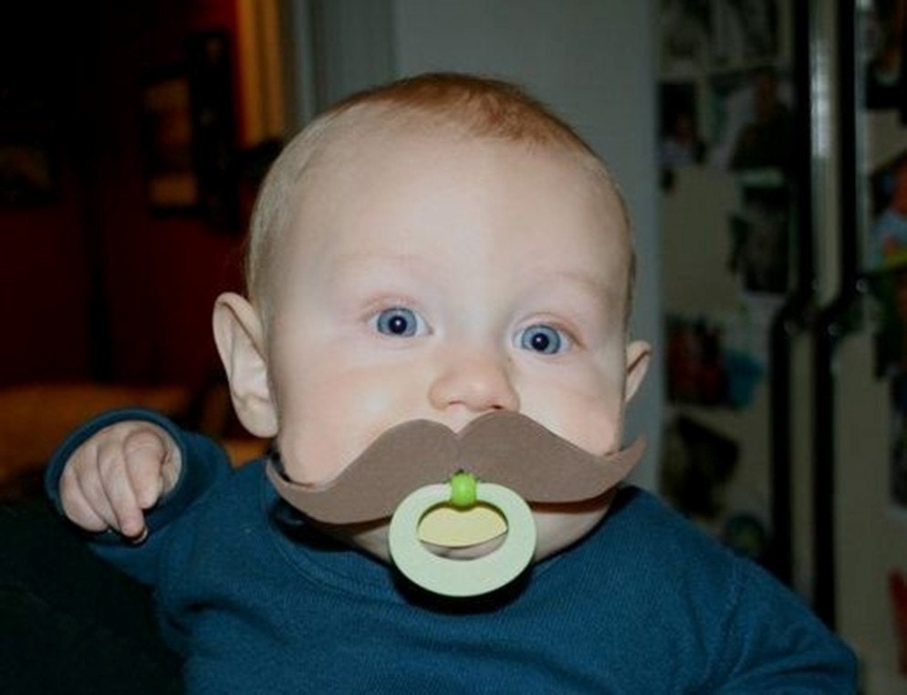 Mustache pacifier black 0 to 6 months