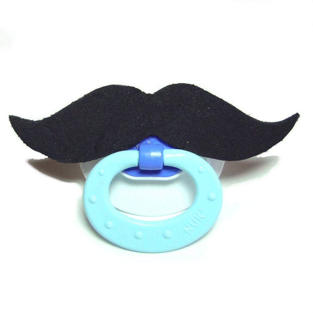 Black Mustache pacifier 0 to 6 months