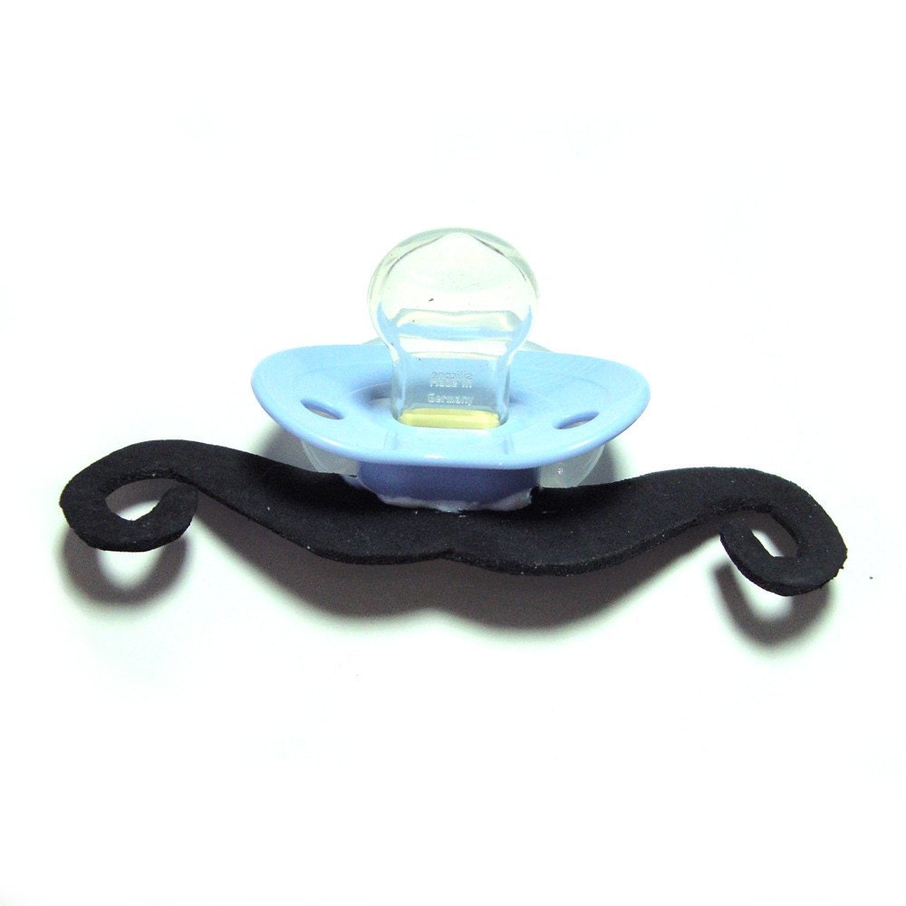 Mustache pacifier black 0 to 6 months