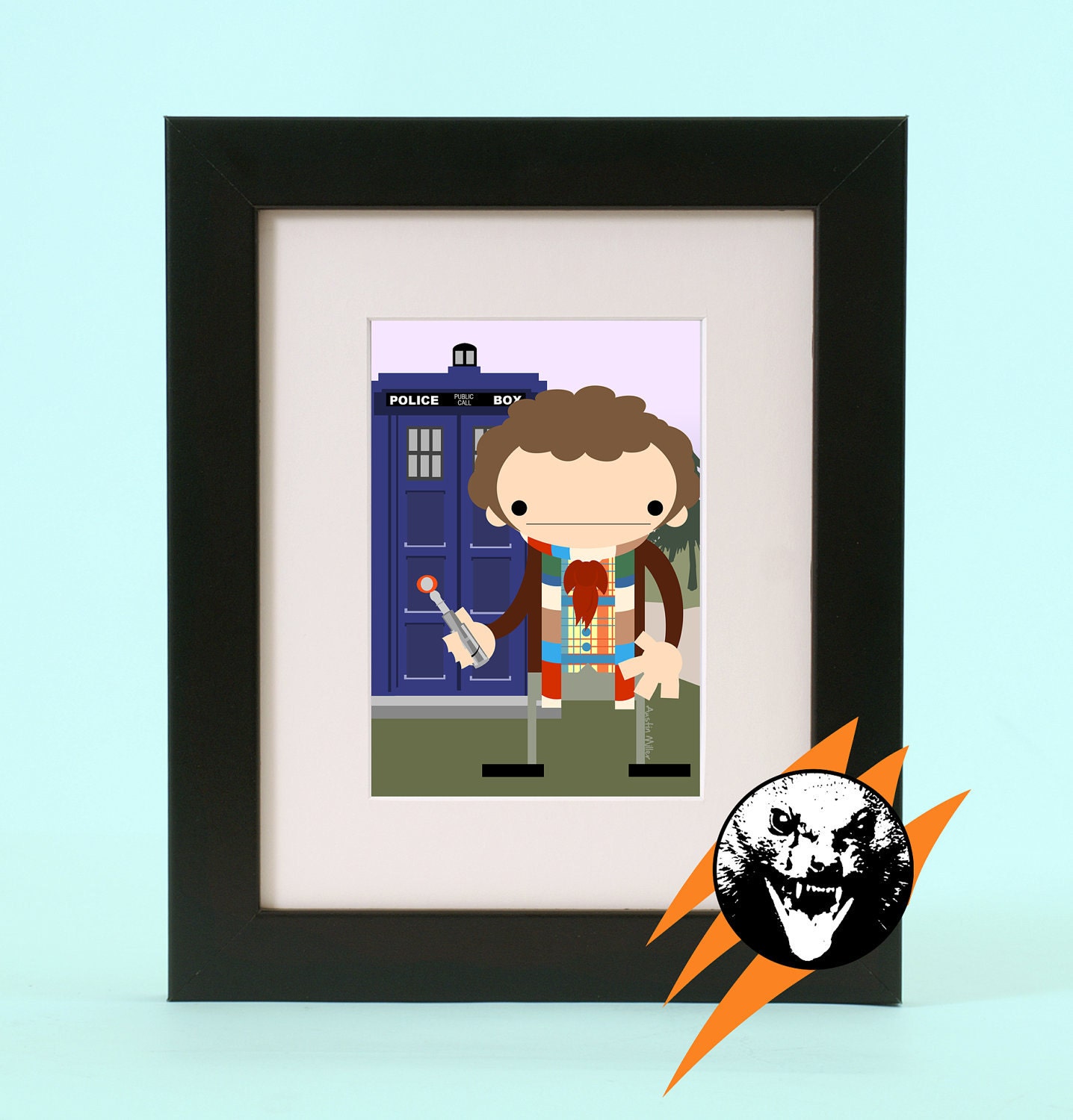 Dr. Who Tom Baker - Original Illustration - Giclee Print