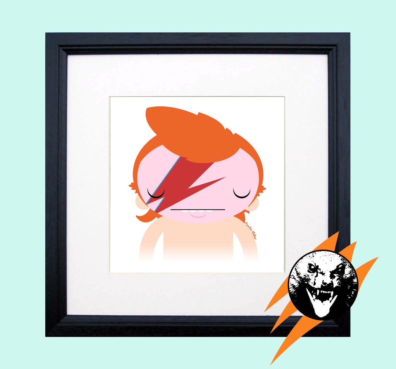 David Bowie / Aladdin Sane : Original Illustration - Giclee Print