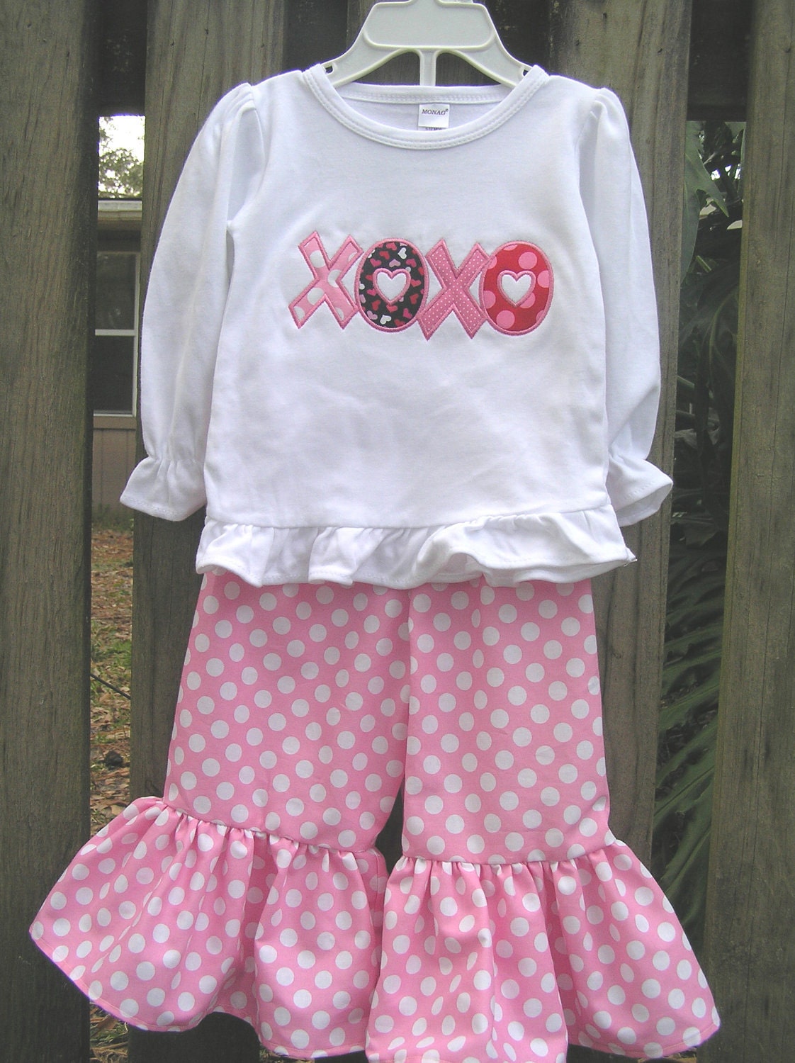 XOXO Ruffle Shirt and Matching Ruffle Pants sizes 6/12 months - 8 Y