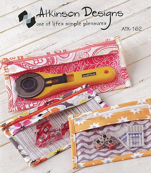 Pencil Bag, Cosmetic Bag Pattern, Atkinson Designs, Bridget's Bagettes