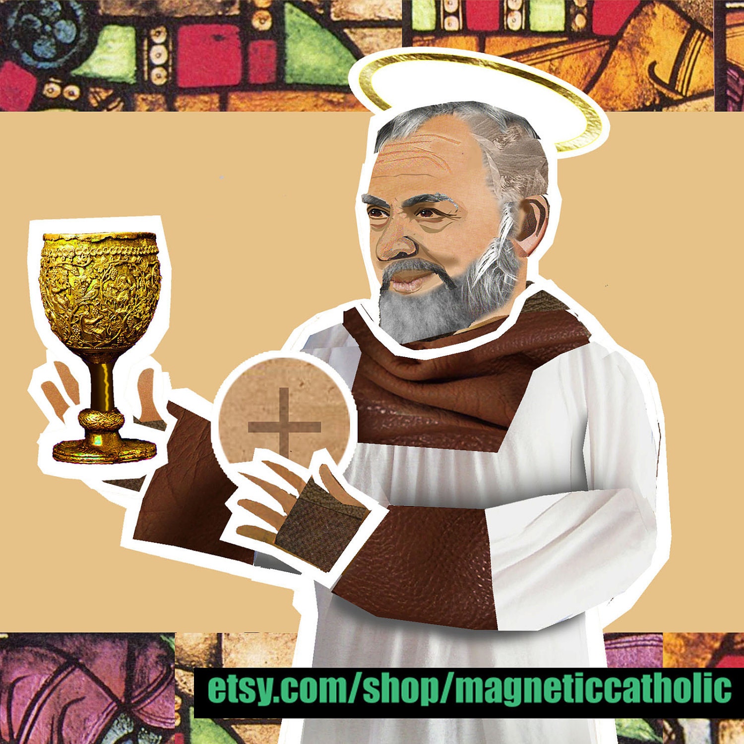St Pio of Pietrelcina Catholic saint magnetic paper doll
