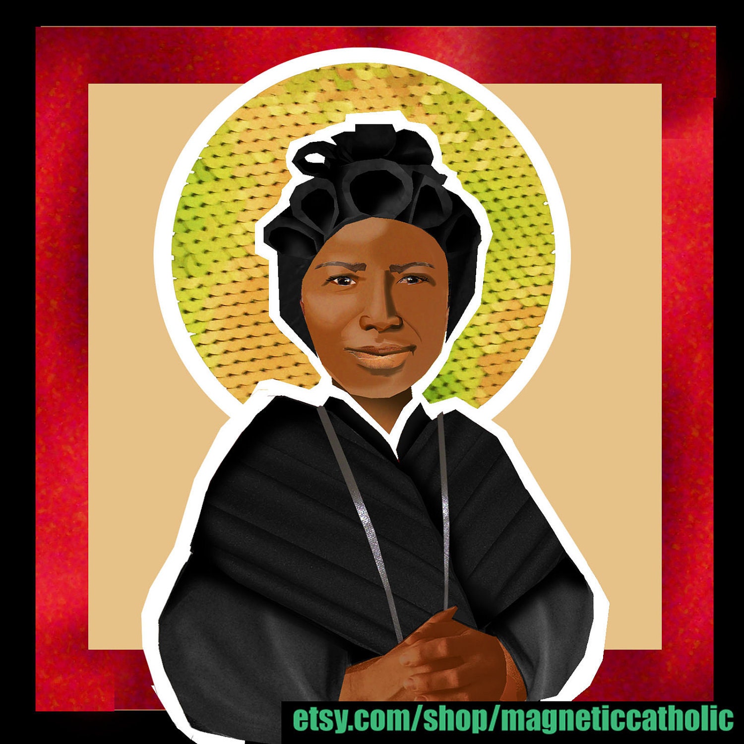 St Josephine Bakhita African Italian Catholic saint paper doll set