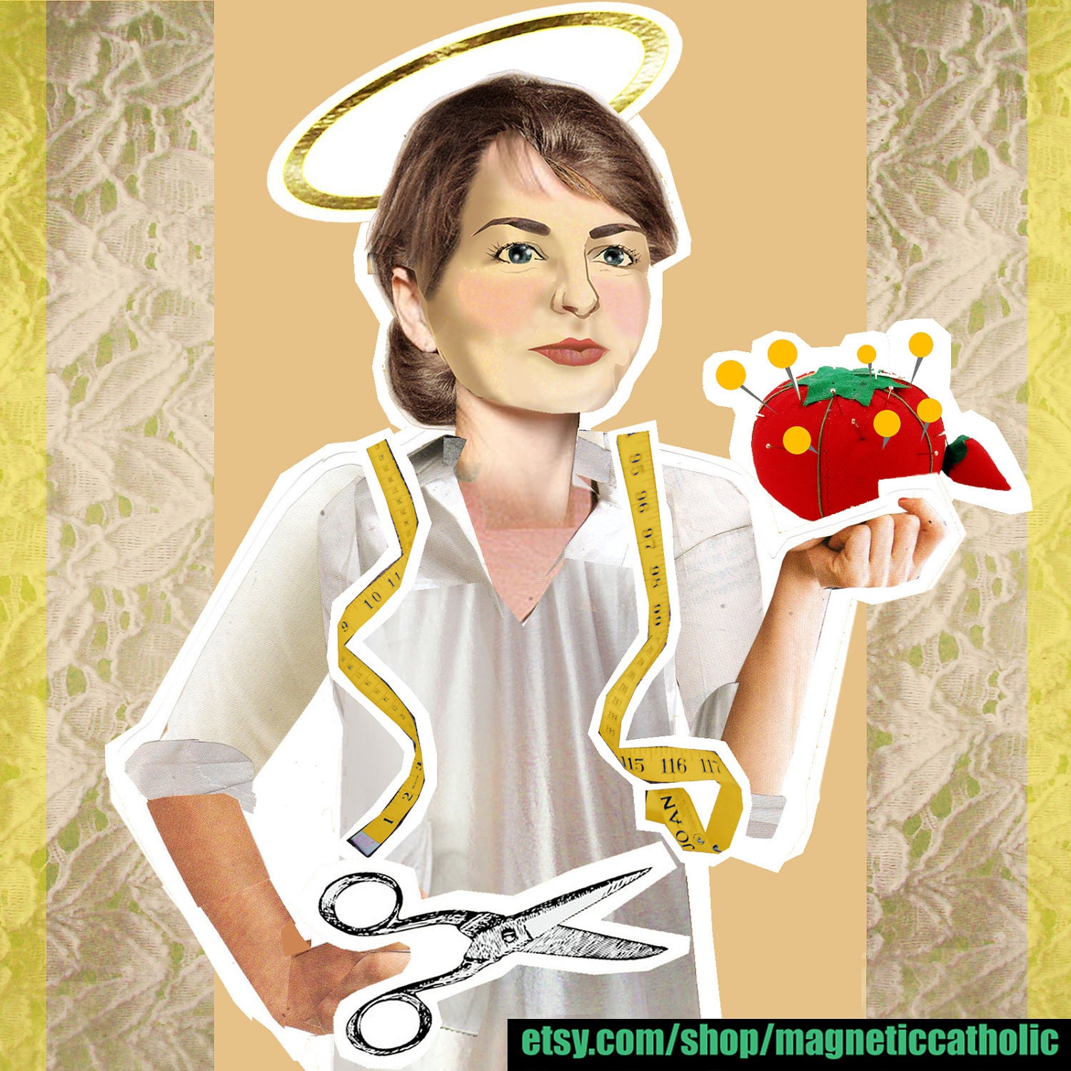 Items similar to St Catherine patron saint of Fashion Design