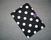 Padded Kindle Fire Case - Kindle Cover - eReader Nook Cover - Black & White Polka Dot with Houndstooth