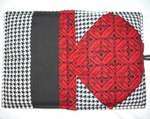 SALE - Padded Original Kindle Fire Case ONLY - Black & White Houndstooth - Fleur De Lis
