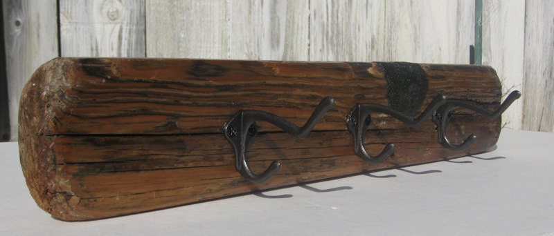 Driftwood Wall Mount Rack // Wall Storage // Coats, Towels, Hats // Reclaimed Wood, Upcycled Hooks for Wall // Rustic Home Decor