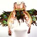 Set Feather Stole & Collar in brown rooster feathers Steampunk Gogo Travesty Gothic Larp Fantasy