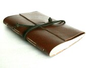 Slim Leather Journal, Dark Caramel Brown 4.5 x 6 Journal by The Orange Windmill on Etsy