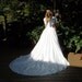 Wedding Dress in Satin White with tulip short sleeve
