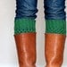 Crochet Boot Cuffs in Emerald Green - Boot toppers, Boot socks