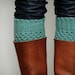 Crochet Boot Cuffs in Pastel Mint Green