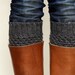 Crochet Boot Cuffs in Dark Slate Grey/Gray