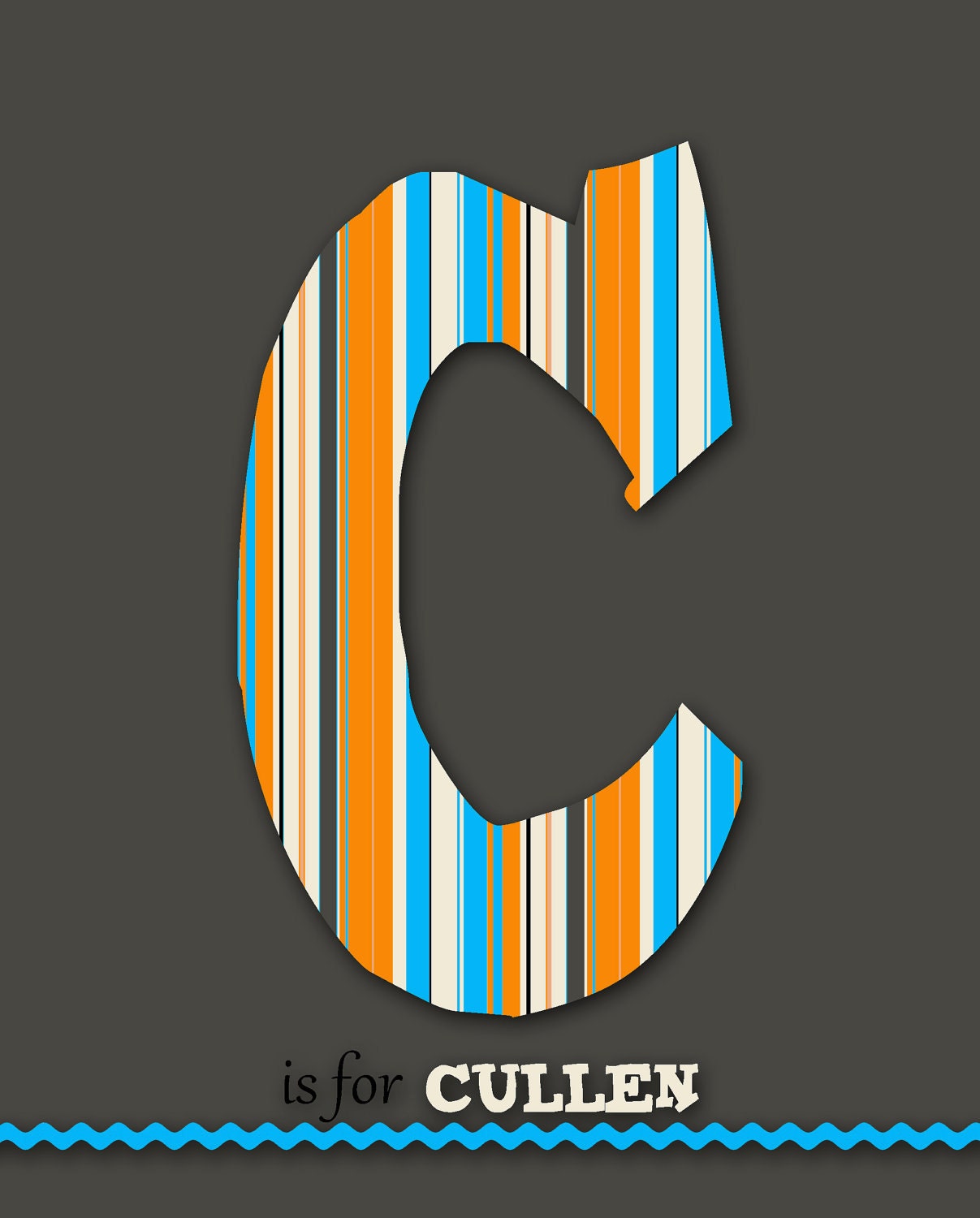 C is for Cullen Monogramed Nursery Wall Print 8x10 Digital File Il_170x135