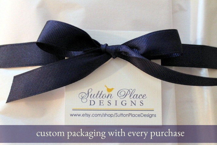 Blue Ticking Pillow Cover 20 x 20 Mitered squares