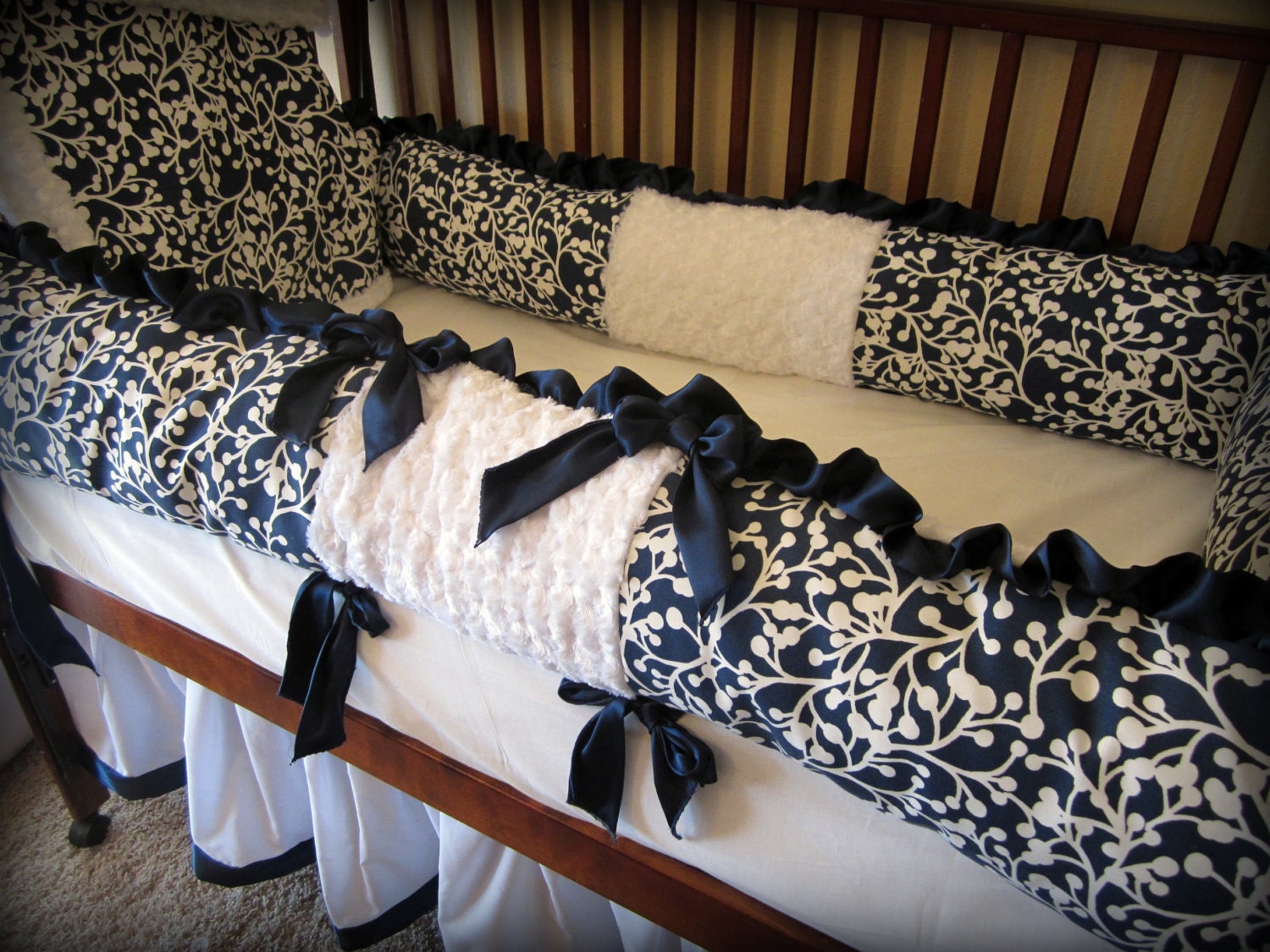 Baby Bedding Crib Set Black White