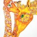 Giraffe art print, mom and Baby Giraffe Nursery or room decor wall hanging artwork 11x14