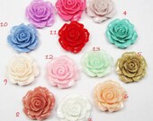 Chrysanthemum Flowers -20pcs Mixed Colors Beautiful Resin Rose Bobby Pin Charm 20mm U129