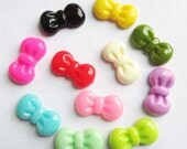 25pcs Butterfly Knot - Mixed Colors Bow Tie Bobby Pin Cabochons Charm 12x21mm