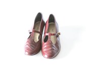 Burgundy Red Mary Janes - Size 75