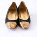 1970s Vintage Mab Studio Designer Italian Black Suede with Awesome gold detail - size 7.5
