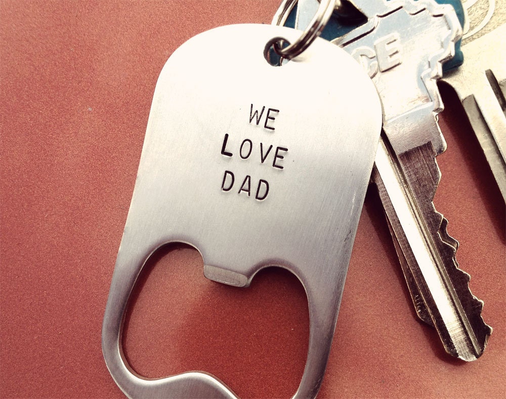 WE LOVE DAD Personalized Keychain Bottle Opener For Father's Day