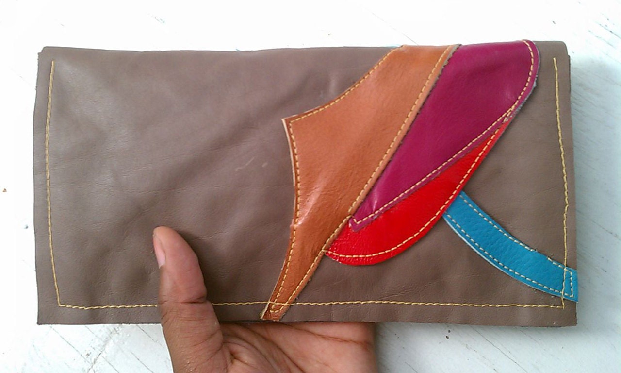 Rustic Leather Clutch Bag Purse OOAK One Of A Kind Oasis