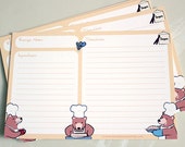 Animal Recipe Cards - Bear & Apple Pie Card Set - 4x6 (Set of 10) - GrizzlyBearGreetings