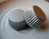 Solid Silver Grey Mini Cupcake Liners - Silver Mini Baking Cups (50)
