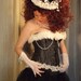 corset overbust grey, black and white