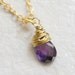 SALE Tiny Amethyst Faceted Gemstone Teardrop Necklace