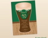 Beer Party Invitation, Pint of Beer Invitation, Adult Birthday Party