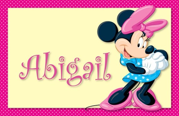Minnie Mouse - Kids Personalized Placemat, Customized Placemats for kids, Kids Placemat, Personalized Kids Gift Il_570xn