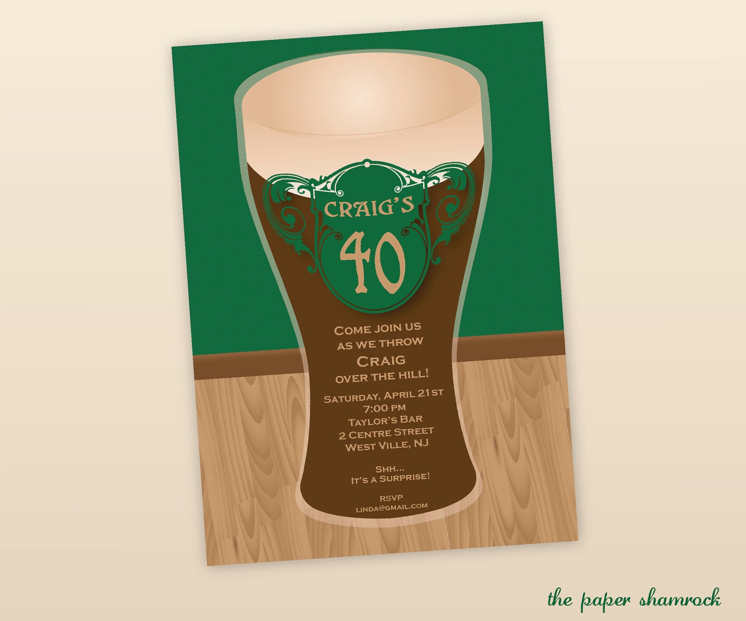 Beer Party Invitation, Pint of Beer Invitation, Adult Birthday Party Il_570xn