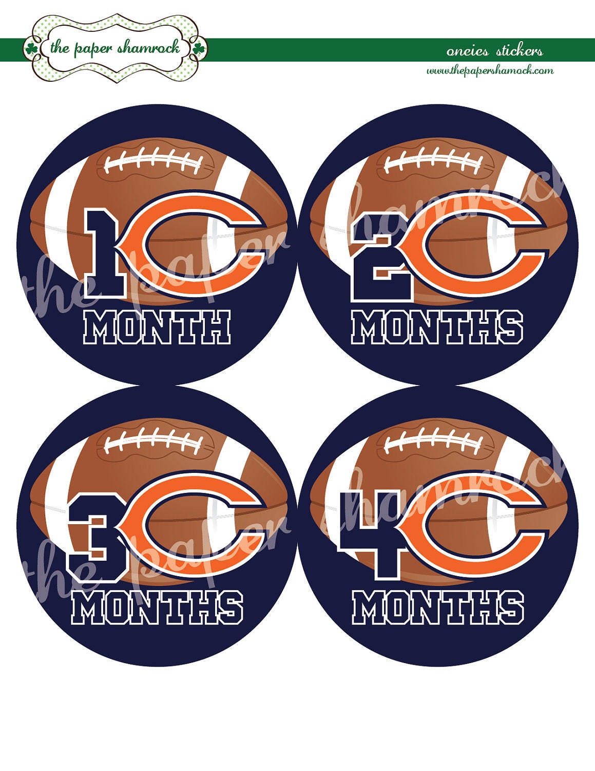 Pick your team - Football Monthly Onesies Stickers, NFL Baby Stickers for Onesies, Month Stickers
