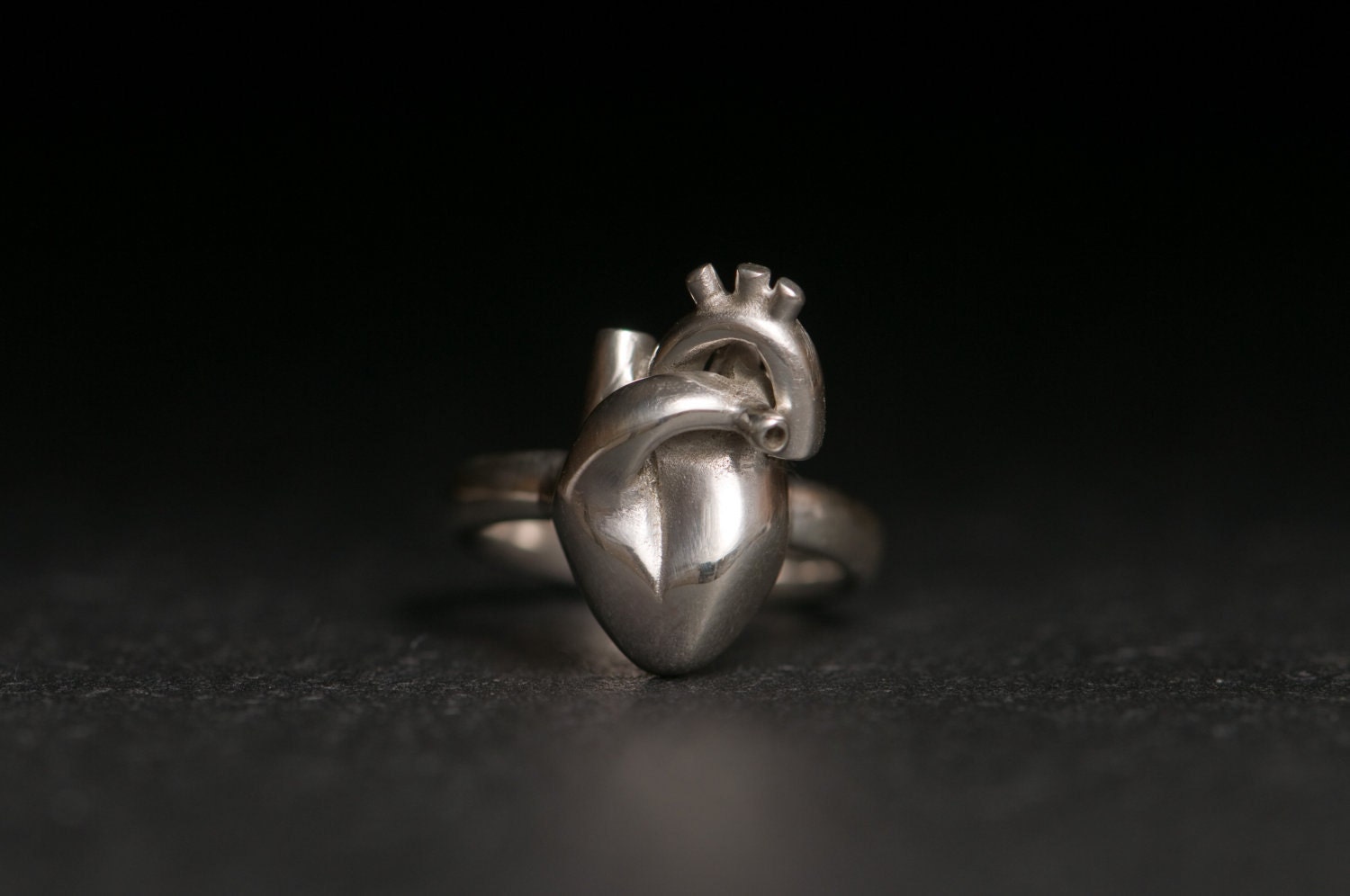 Heart Ring - Sterling Silver Anatomical Heart Ring