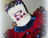 Initial Personalized July 4th, Independence, America, USA Military Set Marines Navy Army Air Force Tutu, Shirt Bottle Cap Hair Bow Boutique