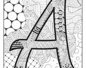 Letter A Monogram / / Art Print / / 8 x 10